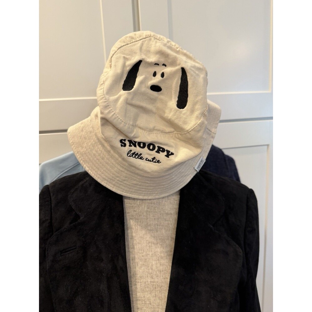 Peanuts Snoopy Little Cutie Embroidered Bucket Hat 58cm Beige Miniso Unisex